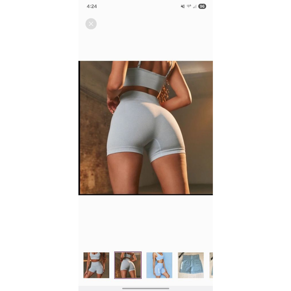 Bo tee seamless Sculpt bike shorts size L sky blue